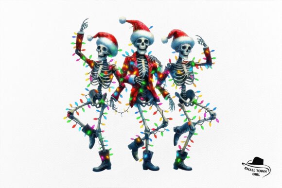 Funny Christmas Dancing Skeleton Santa: A Quirky Holiday Design Asset