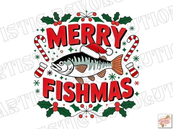 Reel in the Holiday Spirit with Funny Christmas Fishing PNG