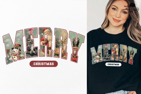 Retro Christmas PNG: Santa & Reindeer for Your Holiday Projects
