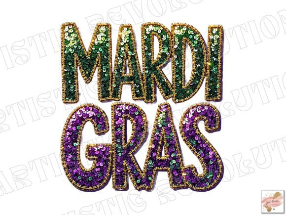 Sparkly Faux Glitter Mardi Gras Png: Instant Festive Flair