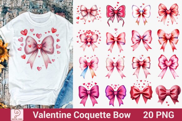Valentine Glitter Coquette Bow Bundle: A Creative Design Asset