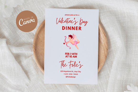 Valentine's Dinner Invitation Canva: Effortless Romance
